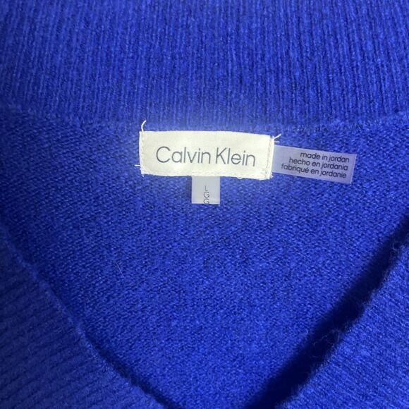 Calvin Klein Women’s Casual Everyday  Blue V-Neck Sweater Size Large - Picture 3 of 7